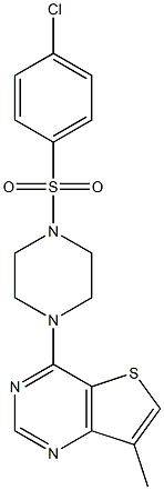 4-{4-[(4-chlorophenyl)sulfonyl]piperazino}-7-methylthieno[3,2-d]pyrimidine Structure