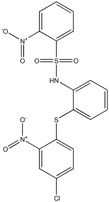 N1-{2-[(4-chloro-2-nitrophenyl)thio]phenyl}-2-nitrobenzene-1-sulfonamide,,结构式