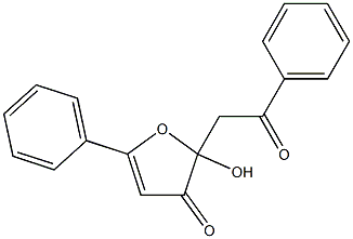 2-hydroxy-2-(2-oxo-2-phenylethyl)-5-phenyl-2,3-dihydrofuran-3-one 化学構造式