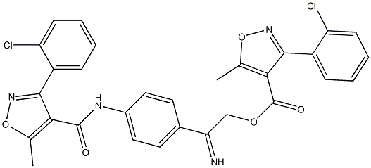 3-(2-chlorophenyl)-N-{4-[({[3-(2-chlorophenyl)-5-methyl-4-isoxazolyl]carbonyl}oxy)ethanimidoyl]phenyl}-5-methyl-4-isoxazolecarboxamide 结构式