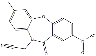 2-[7-methyl-2-nitro-11-oxodibenzo[b,f][1,4]oxazepin-10(11H)-yl]acetonitrile,,结构式