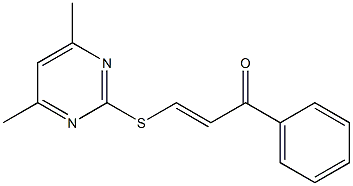 3-[(4,6-dimethylpyrimidin-2-yl)thio]-1-phenylprop-2-en-1-one 化学構造式