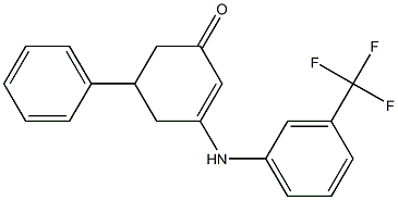 5-phenyl-3-[3-(trifluoromethyl)anilino]-2-cyclohexen-1-one,,结构式