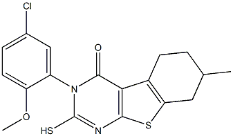  3-(5-Chloro-2-methoxy-phenyl)-2-mercapto-7-methyl-5,6,7,8-tetrahydro-3H-benzo[4,5]thieno[2,3-d]pyrimidin-4-one