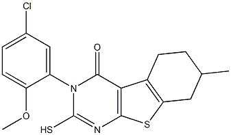 3-(5-Chloro-2-methoxy-phenyl)-2-mercapto-7-methyl-5,6,7,8-tetrahydro-3H-benzo[4,5]thieno[2,3-d]pyrimidin-4-one