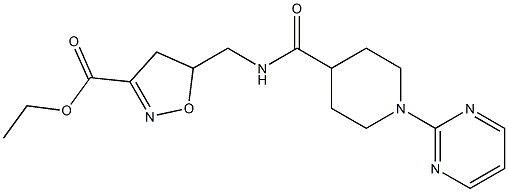 ethyl 5-[({[1-(2-pyrimidinyl)-4-piperidinyl]carbonyl}amino)methyl]-4,5-dihydro-3-isoxazolecarboxylate Structure