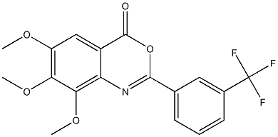 6,7,8-trimethoxy-2-[3-(trifluoromethyl)phenyl]-4H-3,1-benzoxazin-4-one 化学構造式