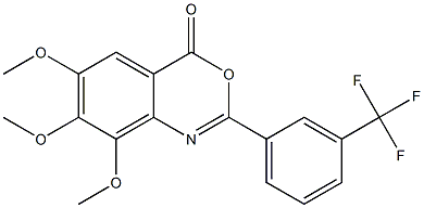 6,7,8-trimethoxy-2-[3-(trifluoromethyl)phenyl]-4H-3,1-benzoxazin-4-one 结构式