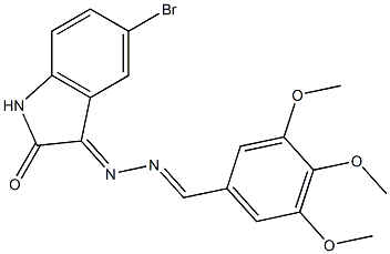 5-bromo-3-[2-(3,4,5-trimethoxybenzylidene)hydrazono]indolin-2-one,,结构式