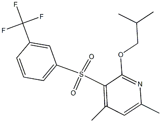 2-isobutoxy-4,6-dimethyl-3-pyridinyl 3-(trifluoromethyl)phenyl sulfone 化学構造式