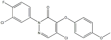 5-chloro-2-(3-chloro-4-fluorophenyl)-4-(4-methoxyphenoxy)-2,3-dihydropyridazin-3-one Structure