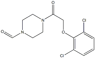 4-[2-(2,6-dichlorophenoxy)acetyl]tetrahydro-1(2H)-pyrazinecarbaldehyde,,结构式