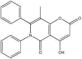 4-hydroxy-8-methyl-6,7-diphenyl-5,6-dihydro-2H-pyrano[3,2-c]pyridine-2,5-dione Structure