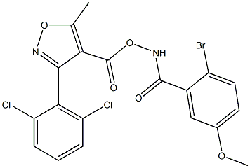 2-bromo-N-({[3-(2,6-dichlorophenyl)-5-methylisoxazol-4-yl]carbonyl}oxy)-5-methoxybenzamide Structure