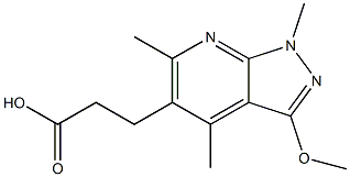 3-(3-methoxy-1,4,6-trimethyl-1H-pyrazolo[3,4-b]pyridin-5-yl)propanoic acid 结构式