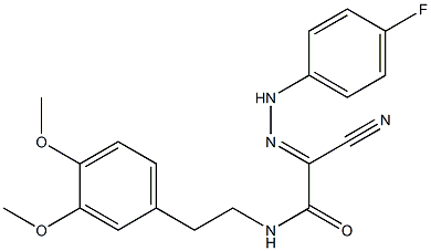 N1-(3,4-dimethoxyphenethyl)-2-cyano-2-[2-(4-fluorophenyl)hydrazono]acetamide Struktur