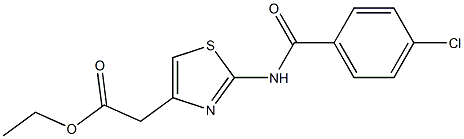ethyl 2-{2-[(4-chlorobenzoyl)amino]-1,3-thiazol-4-yl}acetate,,结构式