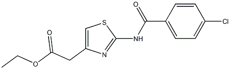 ethyl 2-{2-[(4-chlorobenzoyl)amino]-1,3-thiazol-4-yl}acetate 化学構造式