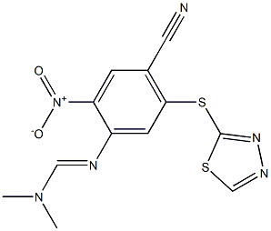 N'-[4-cyano-2-nitro-5-(1,3,4-thiadiazol-2-ylthio)phenyl]-N,N-dimethyliminoformamide Structure