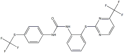 N-(2-{[4-(trifluoromethyl)pyrimidin-2-yl]thio}phenyl)-N'-{4-[(trifluoromethyl)thio]phenyl}urea 化学構造式