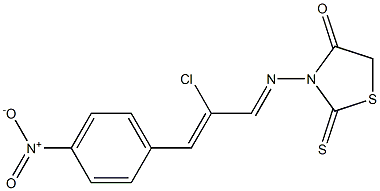 3-{[2-chloro-3-(4-nitrophenyl)-2-propenylidene]amino}-2-thioxo-1,3-thiazolan-4-one Struktur