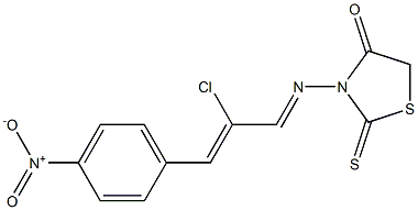 3-{[2-chloro-3-(4-nitrophenyl)-2-propenylidene]amino}-2-thioxo-1,3-thiazolan-4-one Structure