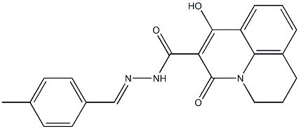 7-hydroxy-N'-[(E)-(4-methylphenyl)methylidene]-5-oxo-2,3-dihydro-1H,5H-pyrido[3,2,1-ij]quinoline-6-carbohydrazide Struktur
