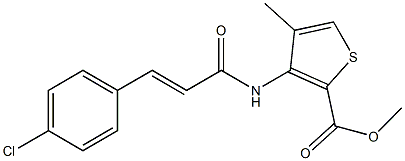 methyl 3-{[(E)-3-(4-chlorophenyl)-2-propenoyl]amino}-4-methyl-2-thiophenecarboxylate,,结构式