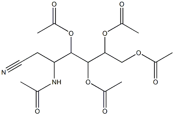 3-(acetylamino)-2-(acetyloxy)-4-cyano-1-[1,2-di(acetyloxy)ethyl]butyl acetate,,结构式
