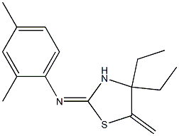 N1-(4,4-diethyl-5-methylidene-1,3-thiazolan-2-yliden)-2,4-dimethylaniline Structure