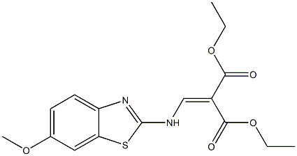 diethyl 2-{[(6-methoxy-1,3-benzothiazol-2-yl)amino]methylidene}malonate,,结构式