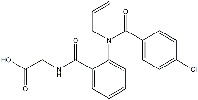 2-({2-[allyl(4-chlorobenzoyl)amino]benzoyl}amino)acetic acid 化学構造式