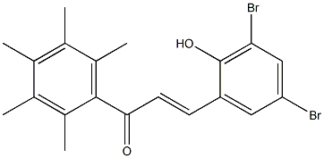 3-(3,5-dibromo-2-hydroxyphenyl)-1-(2,3,4,5,6-pentamethylphenyl)prop-2-en-1-one Struktur