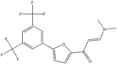 3-(dimethylamino)-1-{5-[3,5-di(trifluoromethyl)phenyl]-2-furyl}prop-2-en-1-one 化学構造式