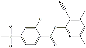 3-cyano-4,6-dimethyl-2-pyridinyl 2-chloro-4-(methylsulfonyl)benzenecarboxylate,,结构式