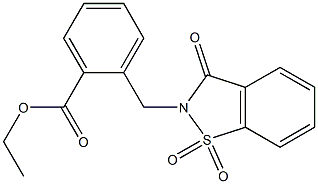 ethyl 2-[(1,1,3-trioxo-1,3-dihydro-2H-1,2-benzisothiazol-2-yl)methyl]benzenecarboxylate Struktur