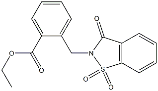 ethyl 2-[(1,1,3-trioxo-1,3-dihydro-2H-1,2-benzisothiazol-2-yl)methyl]benzenecarboxylate,,结构式