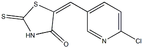 5-[(E)-(6-chloro-3-pyridinyl)methylidene]-2-thioxo-1,3-thiazolan-4-one 化学構造式