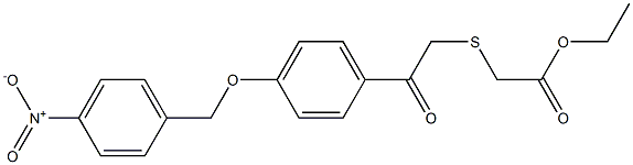 ethyl 2-[(2-{4-[(4-nitrobenzyl)oxy]phenyl}-2-oxoethyl)thio]acetate 结构式