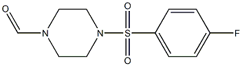 4-[(4-fluorophenyl)sulfonyl]tetrahydro-1(2H)-pyrazinecarbaldehyde,,结构式