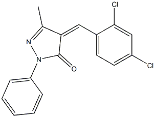 4-(2,4-dichlorobenzylidene)-3-methyl-1-phenyl-4,5-dihydro-1H-pyrazol-5-one 化学構造式