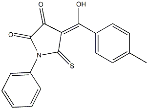 4-[hydroxy(4-methylphenyl)methylidene]-1-phenyl-5-thioxopyrrolidine-2,3-dione Structure