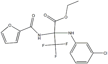 ethyl 2-(3-chloroanilino)-3,3,3-trifluoro-2-[(2-furylcarbonyl)amino]propanoate Struktur