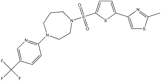 2-methyl-4-[5-({4-[5-(trifluoromethyl)-2-pyridyl]-1,4-diazepan-1-yl}sulfonyl)-2-thienyl]-1,3-thiazole