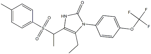 5-ethyl-4-{1-[(4-methylphenyl)sulfonyl]ethyl}-1-[4-(trifluoromethoxy)phenyl]-1,3-dihydro-2H-imidazol-2-one Structure