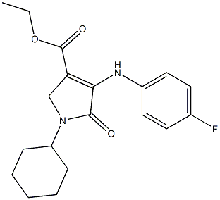 ethyl 1-cyclohexyl-4-(4-fluoroanilino)-5-oxo-2,5-dihydro-1H-pyrrole-3-carboxylate Structure