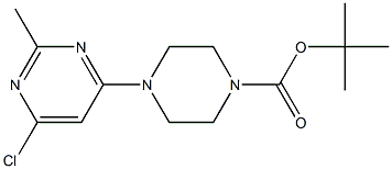 tert-butyl 4-(6-chloro-2-methyl-4-pyrimidinyl)tetrahydro-1(2H)-pyrazinecarboxylate,,结构式