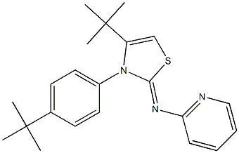 N2-{4-(tert-butyl)-3-[4-(tert-butyl)phenyl]-2,3-dihydro-1,3-thiazol-2-yliden}pyridin-2-amine 化学構造式