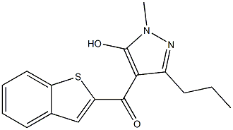 benzo[b]thiophen-2-yl(5-hydroxy-1-methyl-3-propyl-1H-pyrazol-4-yl)methanone Struktur