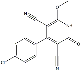 4-(4-chlorophenyl)-6-methoxy-2-oxo-1,2-dihydropyridine-3,5-dicarbonitrile 结构式